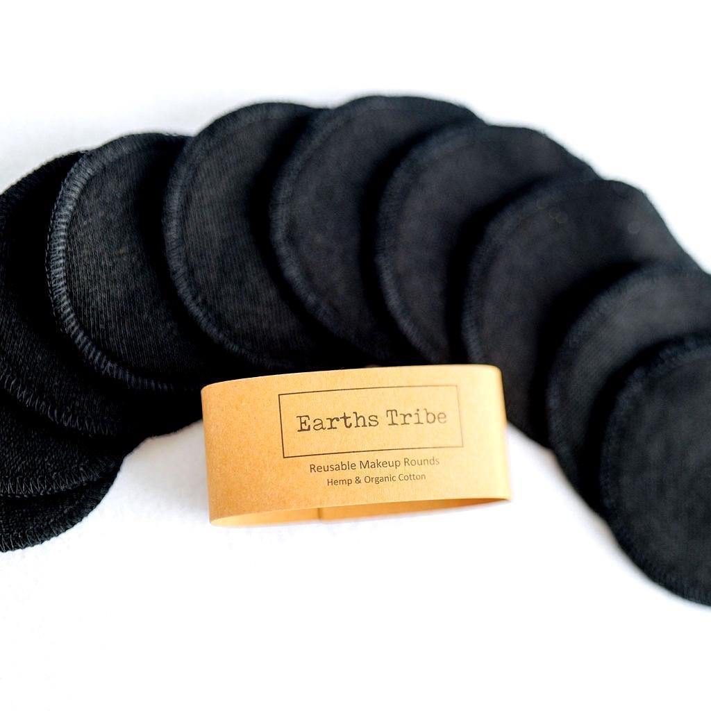 Reusable Hemp Makeup Rounds - Black