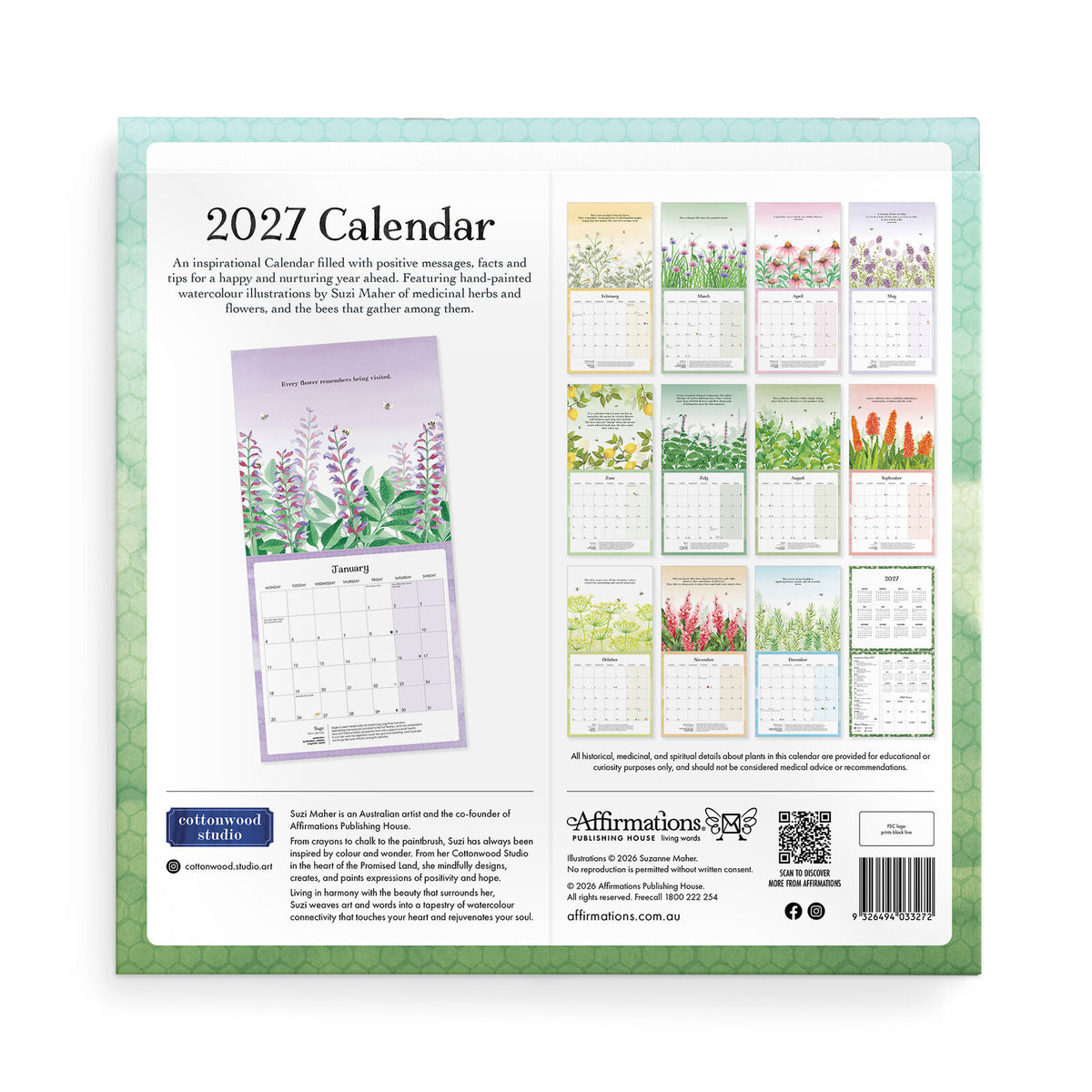 2027 Nature Wall Calendar - Cottonwood Studio