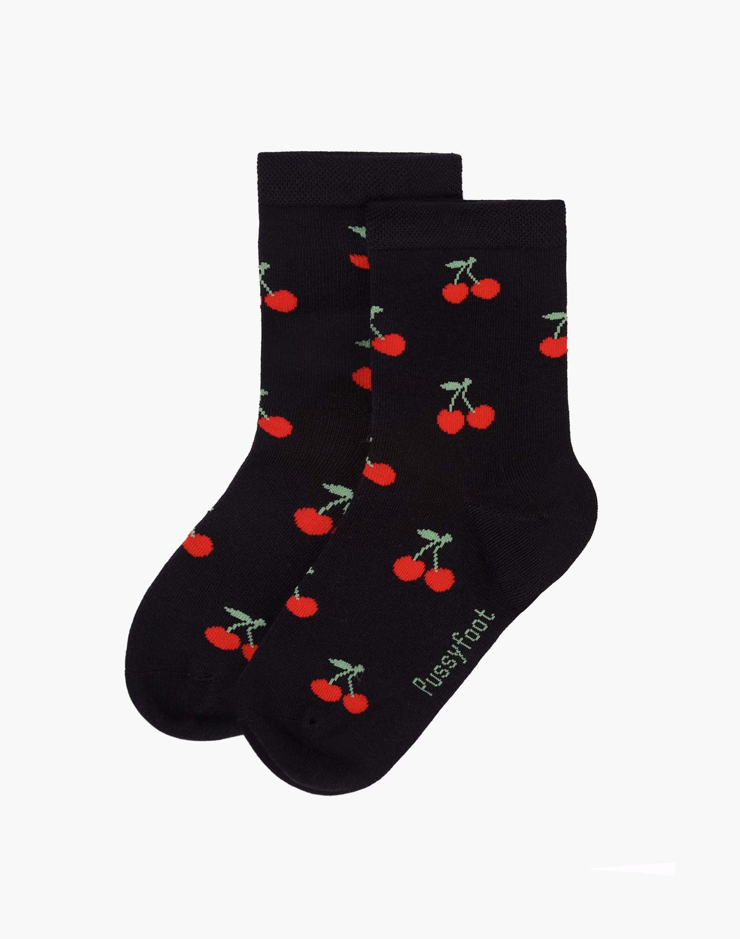 Women's Cherry Quarter Crew Socks - Two Pair - Size 2-8