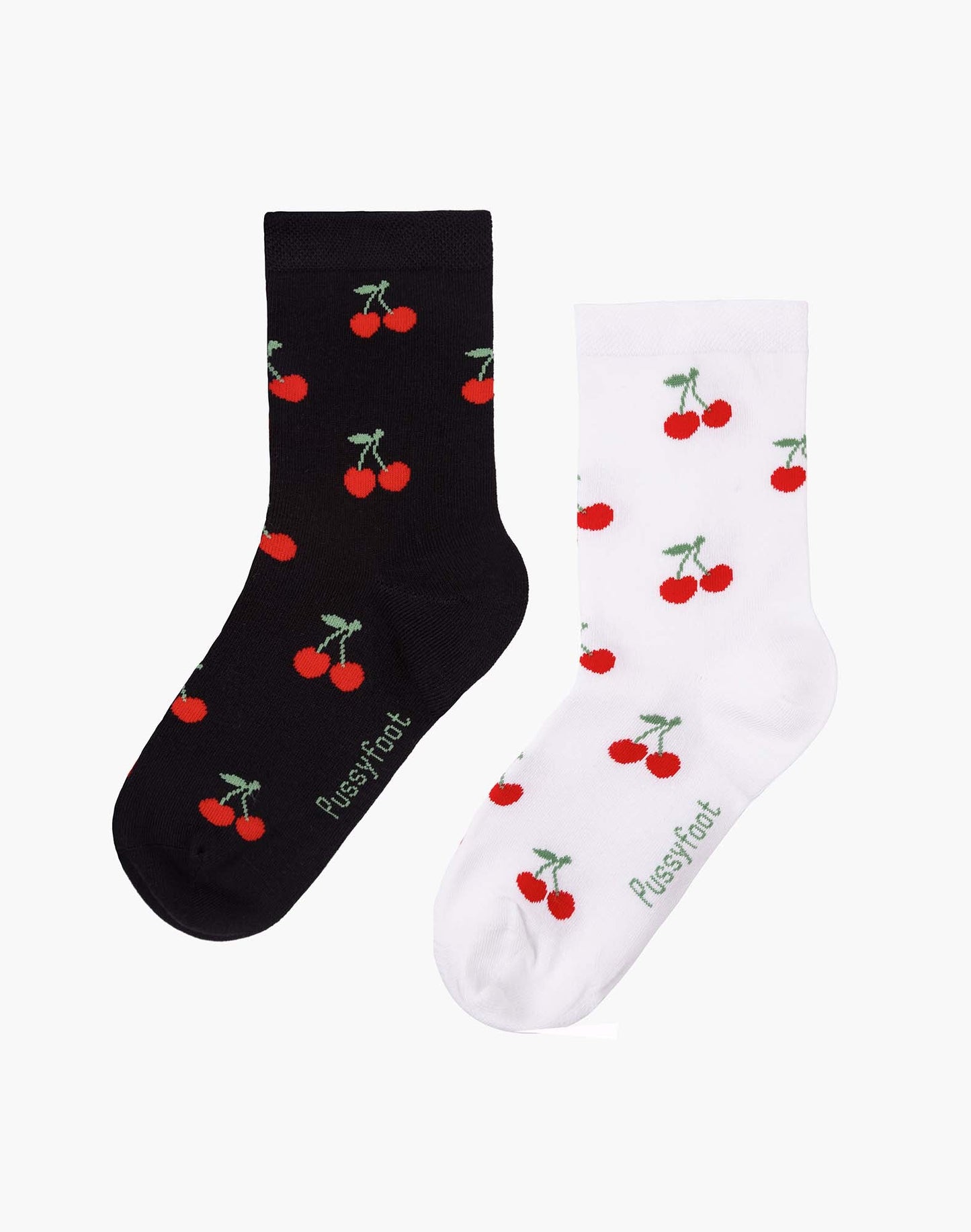 Women's Cherry Quarter Crew Socks - Two Pair - Size 2-8