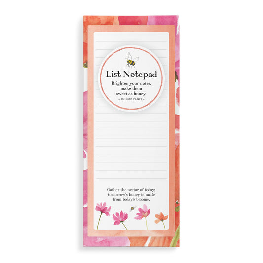 Bee List Notepad - Poppy