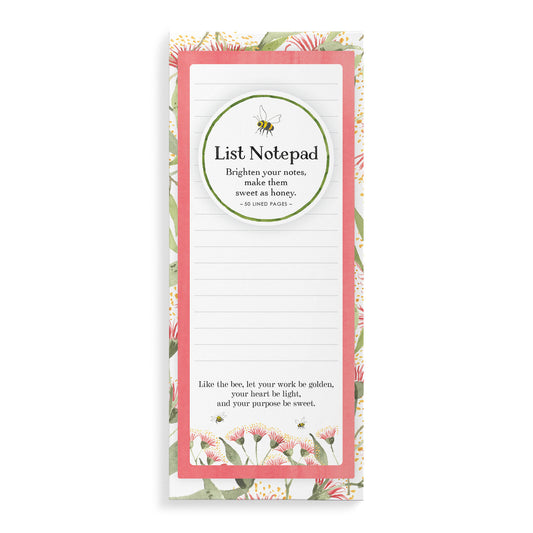 Bee List Notepad - Flowering Gum