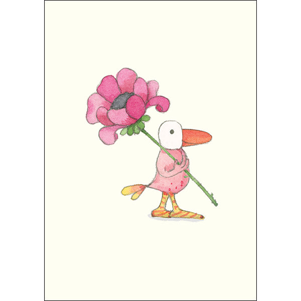 Bird With Flower - Twigseeds Mini Card